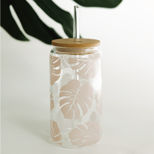 Monstera - 16 oz Glass Can