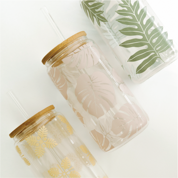 Monstera - 16 oz Glass Can