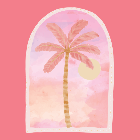Island Palm - Slim Can Cooler