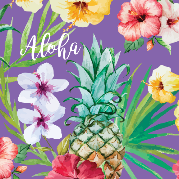 Pineapple Flowers - 16 oz Pint Cup