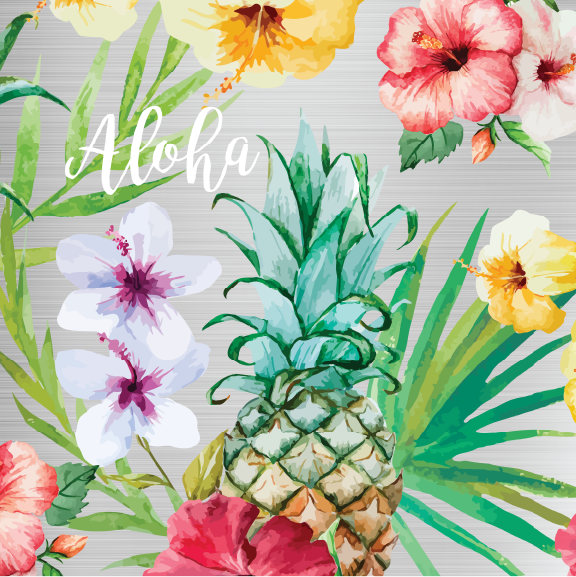 Pineapple Flowers - Can Cooler