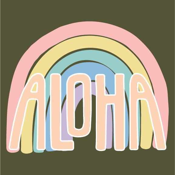 Rainbow Aloha - 24 oz Flask