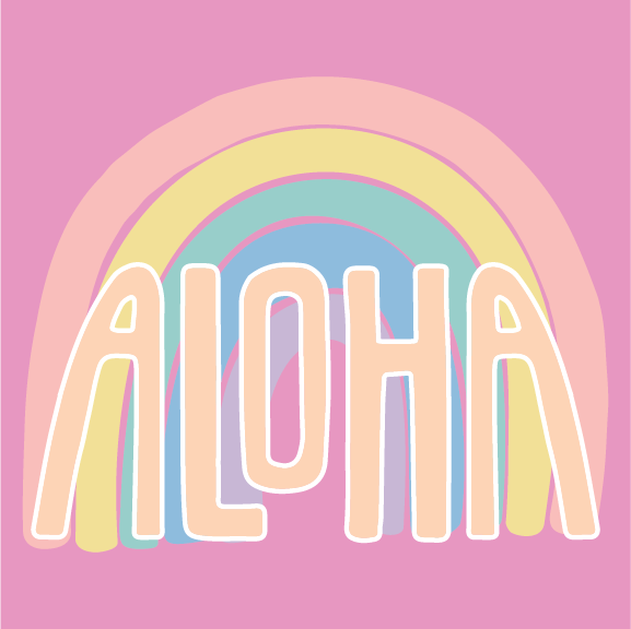 Rainbow Aloha - 12 oz Baby Flask