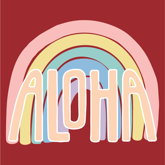 Rainbow Aloha - 12 oz Baby Flask