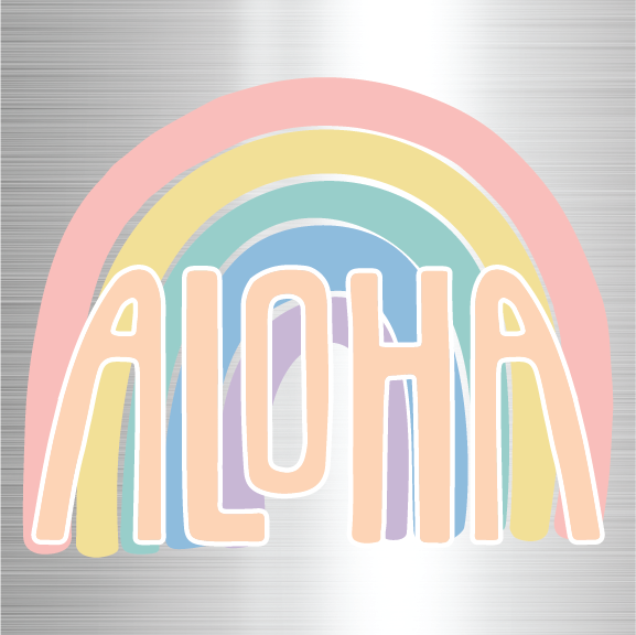 Rainbow Aloha - 16 oz Pint Cup