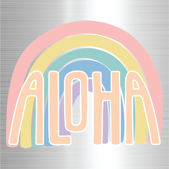 Rainbow Aloha - 24 oz Flask