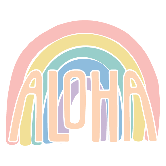 Rainbow Aloha - 12 oz Baby Flask