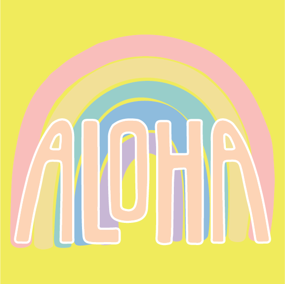 Rainbow Aloha - 12 oz Baby Flask