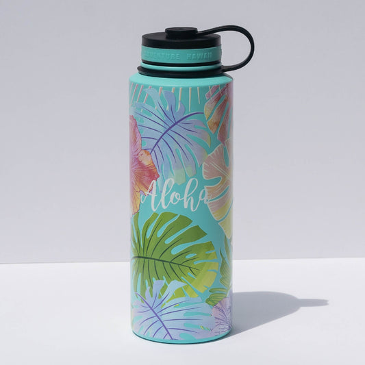 Watercolor Aloha - 40 oz Flask