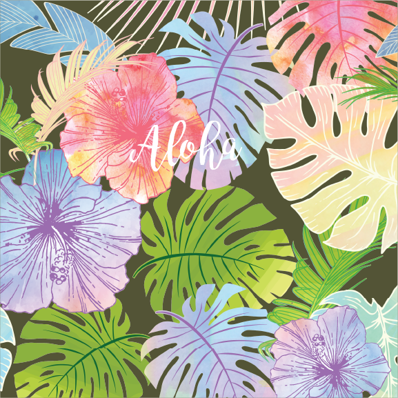 Watercolor Aloha - 16 oz Pint Cup