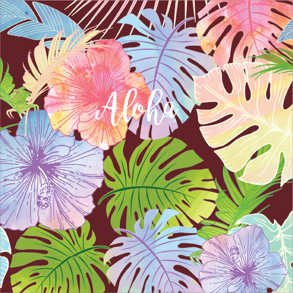 Watercolor Aloha - Can Cooler