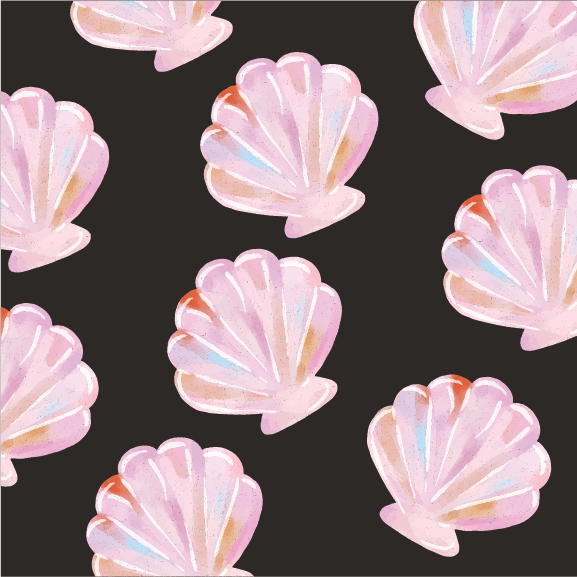 Watercolor Seashells - 16 oz Flask