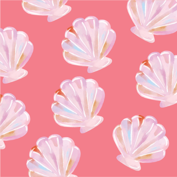 Watercolor Seashells - Slim Can Cooler