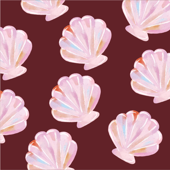 Watercolor Seashells - 40 oz Flask