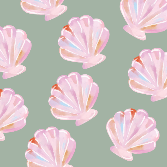 Watercolor Seashells - 24 oz Flask