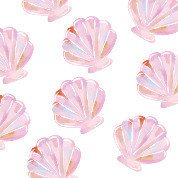 Watercolor Seashells - 40 oz Flask