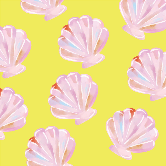 Watercolor Seashells - 16 oz Flask