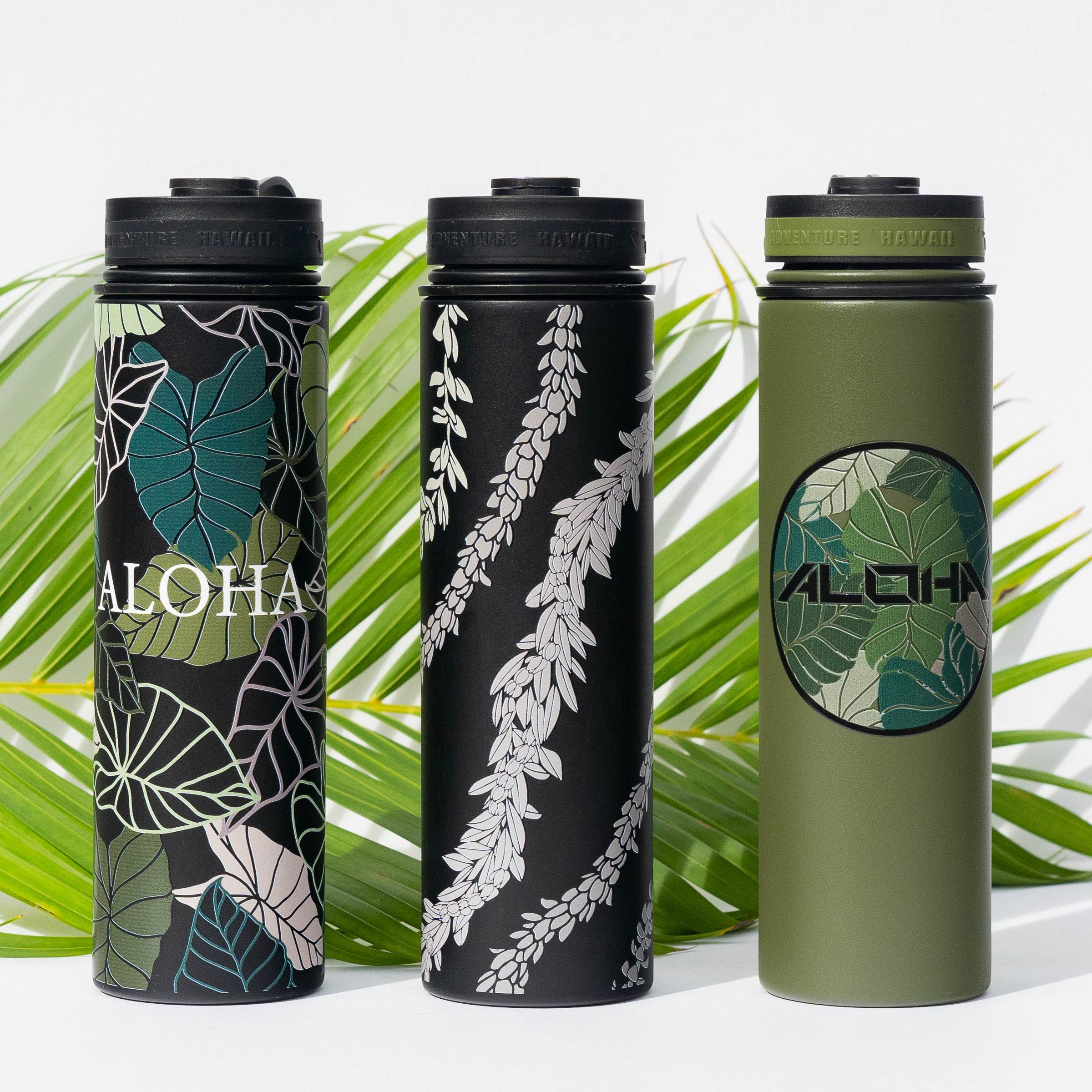 24 oz Custom Flask Single Print – Adventure Hawai’i