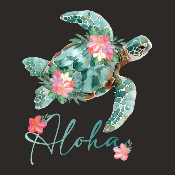Floral Honu - 20 oz Handle Cup