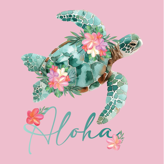 Floral Honu - 20 oz Handle Cup
