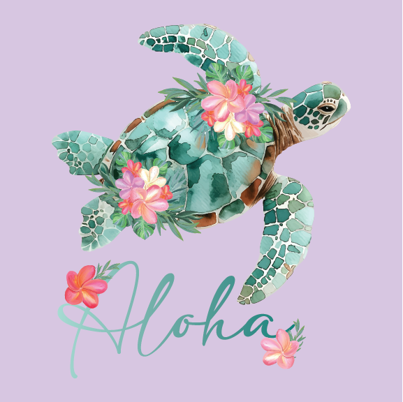 Floral Honu - 20 oz Handle Cup