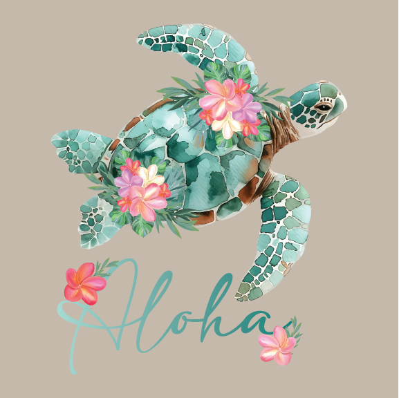 Floral Honu - 20 oz Handle Cup