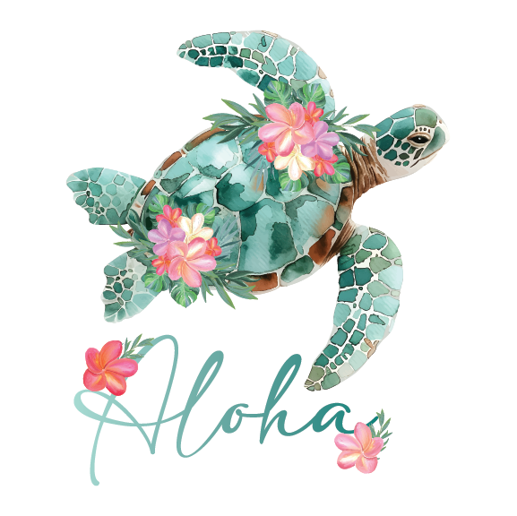 Floral Honu - 20 oz Handle Cup