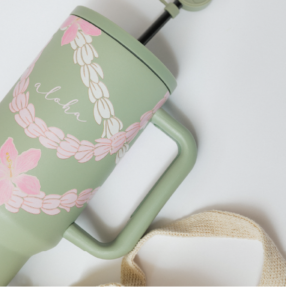 Pikake Lei - 40 oz Handle Cup