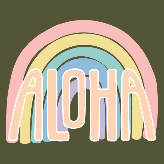 Rainbow Aloha - 40 oz Flask