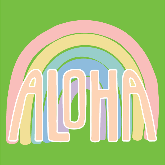 Rainbow Aloha - 16 oz Flask