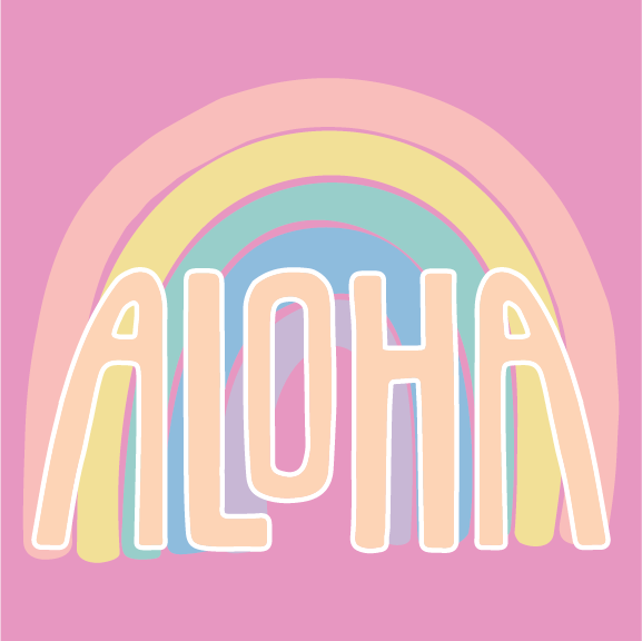 Rainbow Aloha - 16 oz Flask
