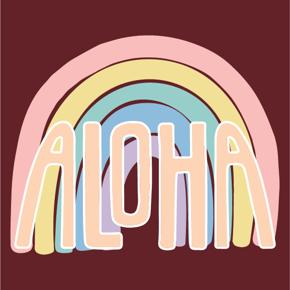 Rainbow Aloha - 40 oz Flask