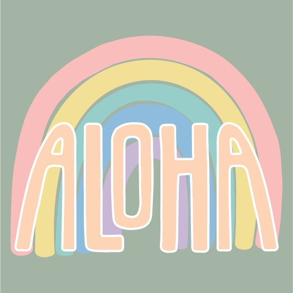 Rainbow Aloha - 24 oz Flask