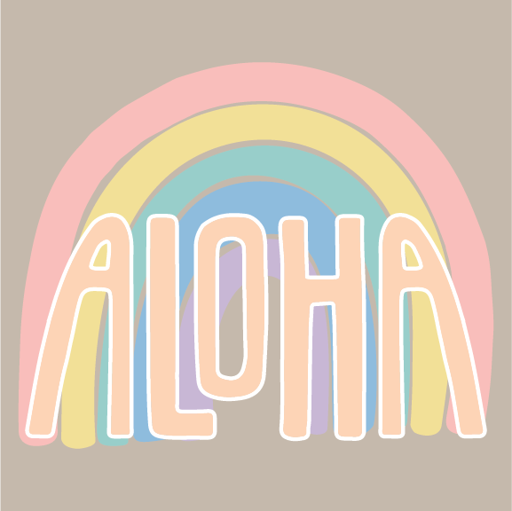 Rainbow Aloha - 16 oz Pint Cup