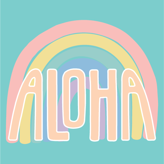 Rainbow Aloha - 24 oz Flask