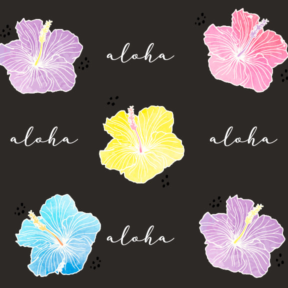 Watercolor Hibiscus - 12 oz Baby Flask