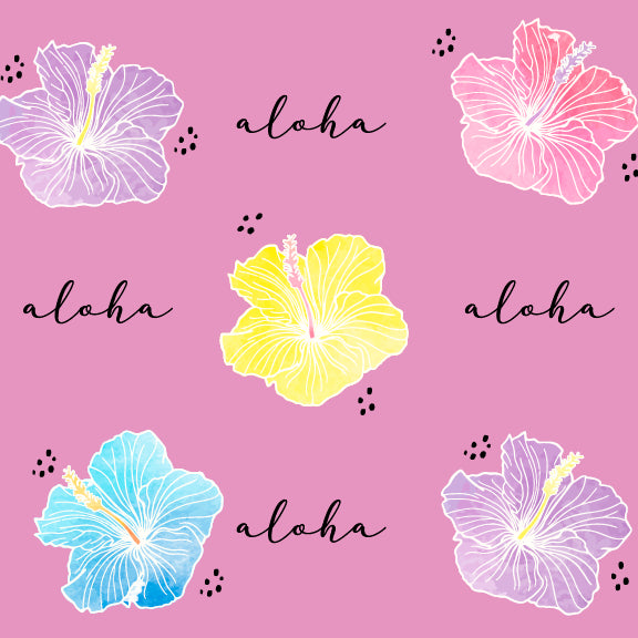 Watercolor Hibiscus - 12 oz Baby Flask