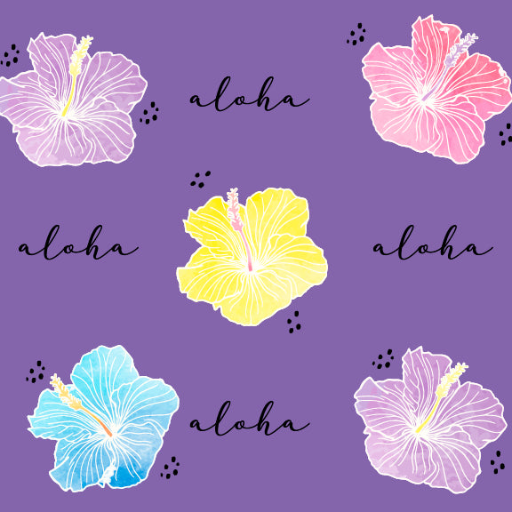 Watercolor Hibiscus - 12 oz Baby Flask