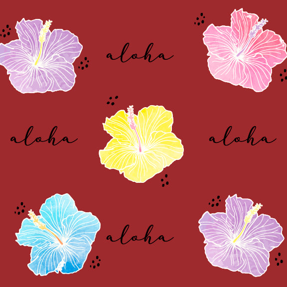 Watercolor Hibiscus - 12 oz Baby Flask