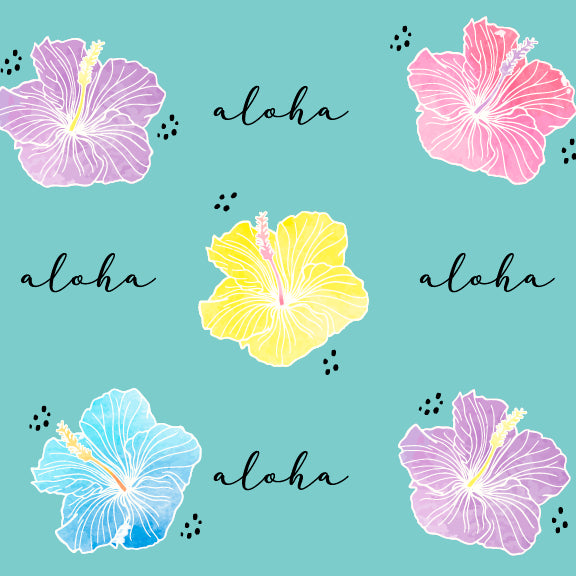 Watercolor Hibiscus - 12 oz Baby Flask